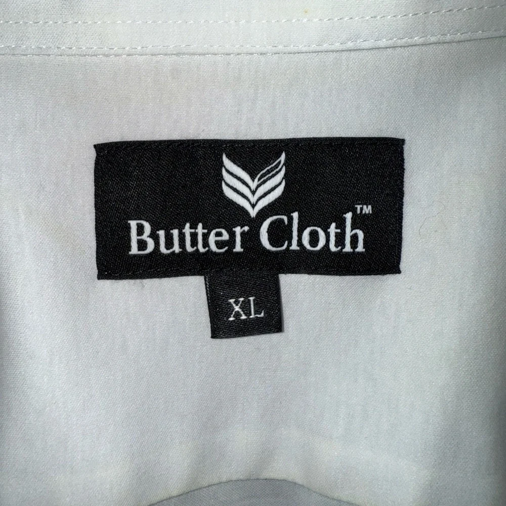 Men’s Butter Cloth White Button Down Long Sleeve Cotton Shirt XL - Picture 6 of 7